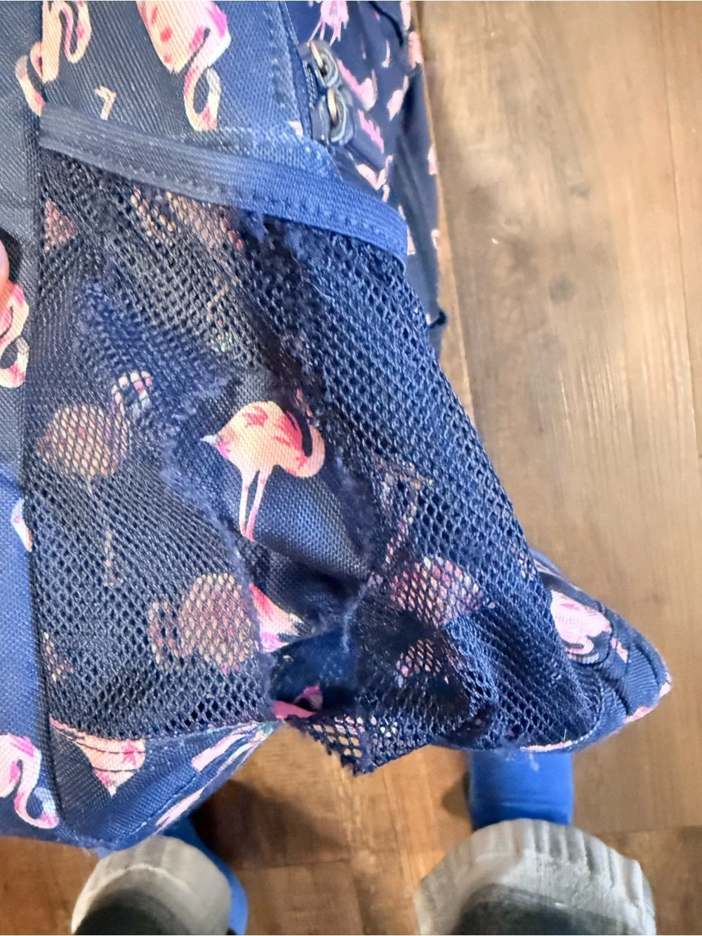 Vera Bradley Navy Backpack with Pink Flamingo Pattern